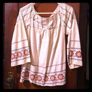 Cream embroidered top